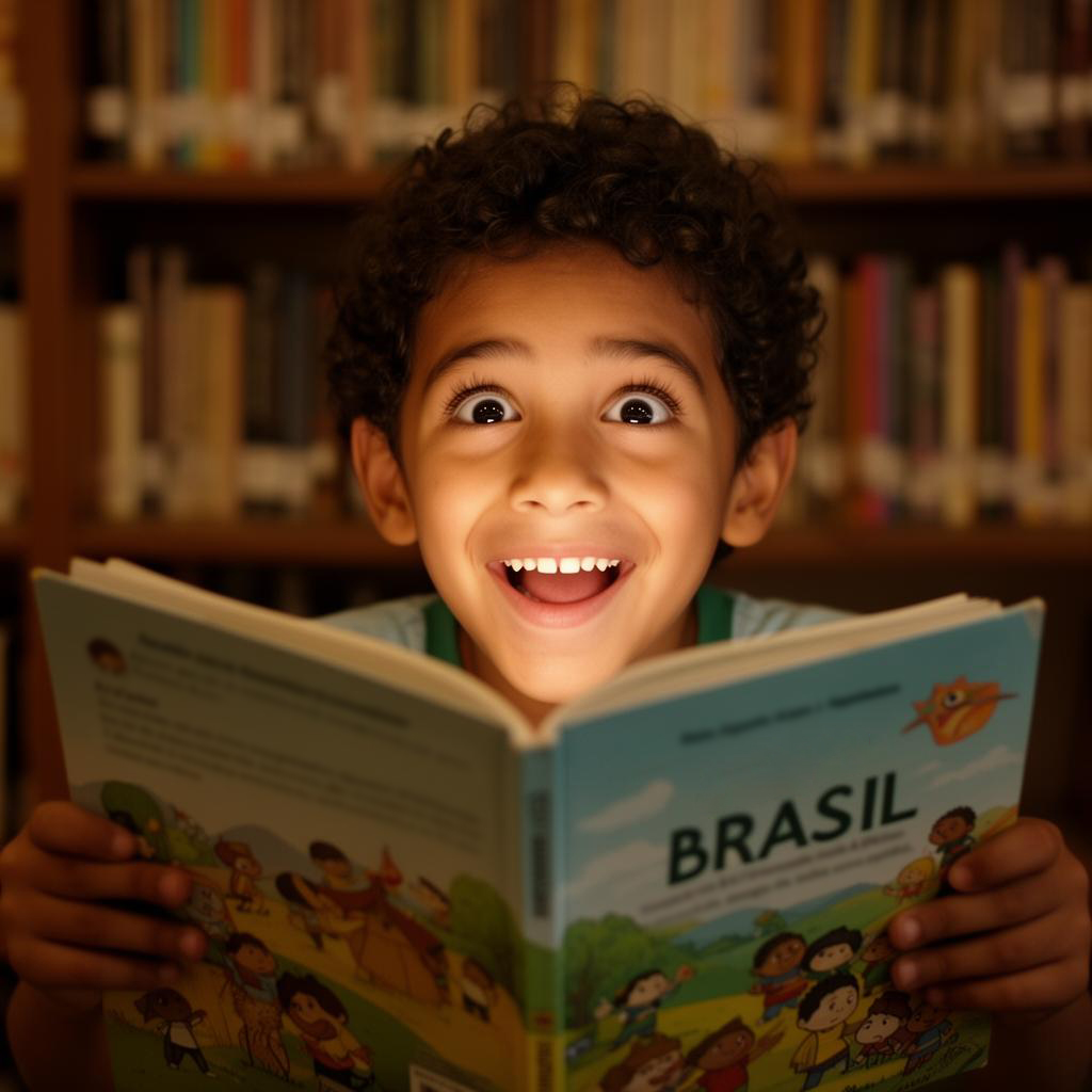 Imagem criança lendo livro